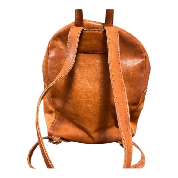 Madewell Lorimer English Saddle Leather Backpack, Cognac Brown, - Picture 6 of 7